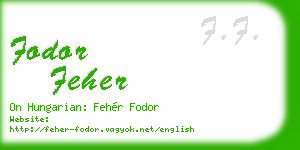 fodor feher business card